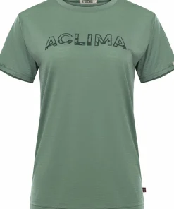 Aclima Women's LightWool 140 Classic Tee Logo Dark Ivy