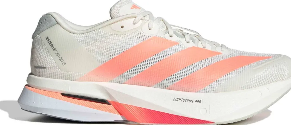 Adidas Men's Adizero Boston 13 Off White / Lucid Orange / Grey