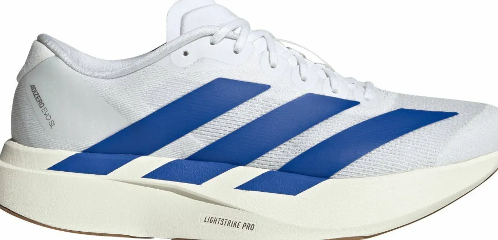 Adidas Men's Adizero Evo SL Cloud White / Royal Blue / Pure Ruby