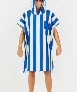 After Essentials Poncho Swim Club Stripes Blue