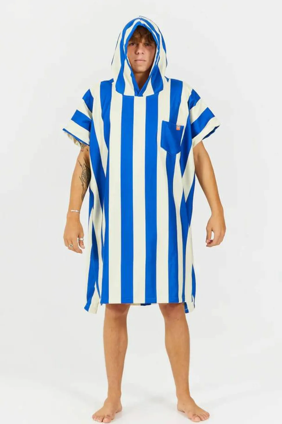 After Essentials Poncho Swim Club Stripes Blue