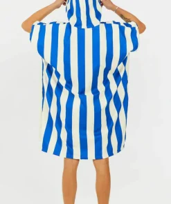 After Essentials Poncho Swim Club Stripes Blue