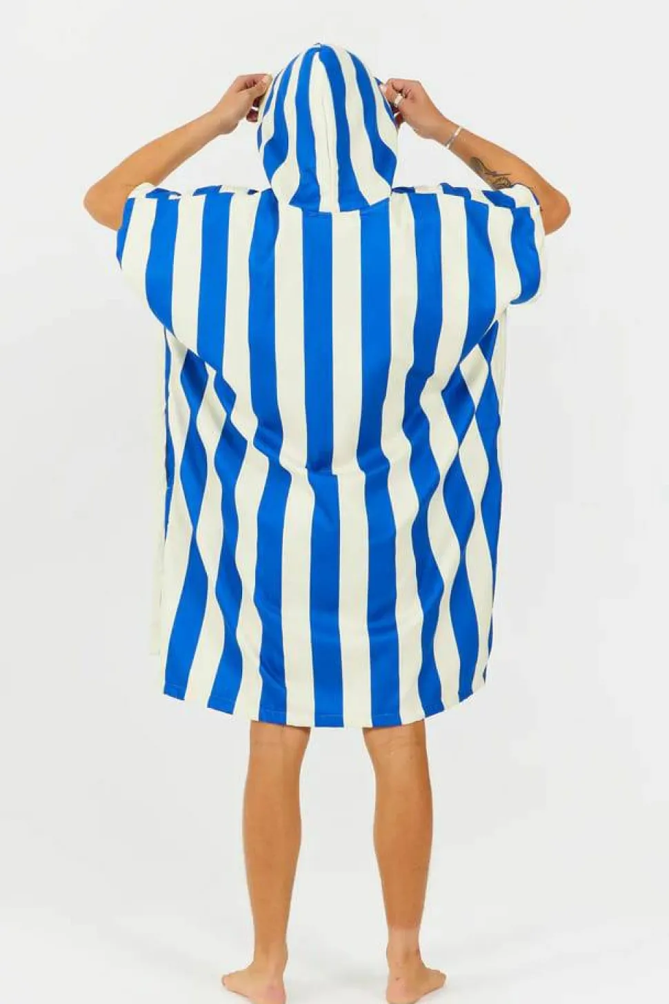 After Essentials Poncho Swim Club Stripes Blue