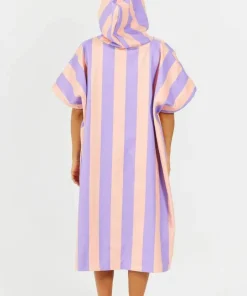 After Essentials Poncho Swim Club Stripes Pink