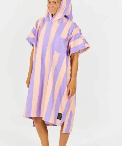 After Essentials Poncho Swim Club Stripes Pink