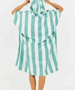After Essentials Poncho Swim Club Stripes Green