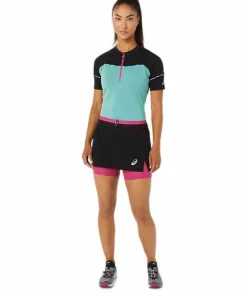 Asics Women's Fujitrail Skort Performance Black/Fuchsia Red
