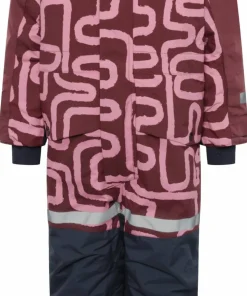 Didriksons Kids' Bjärven Printed Coverall 2 Path S Pink