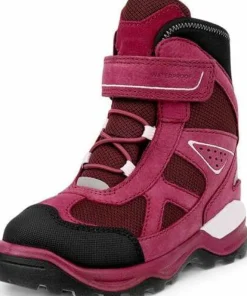 Ecco Kids' Snow Mountain 1s Waterproof Black/red Plum/dark Ruby