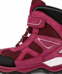 Ecco Kids' Snow Mountain 1s Waterproof Black/red Plum/dark Ruby