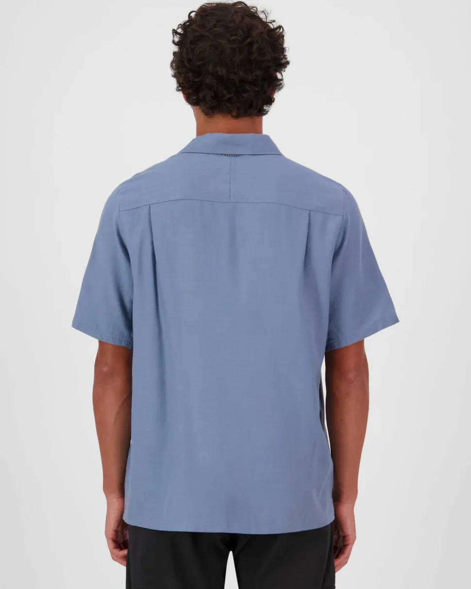 Mons Royale Men's At Merino Short Sleeve Shirt Horizon Blue