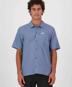 Mons Royale Men's At Merino Short Sleeve Shirt Horizon Blue