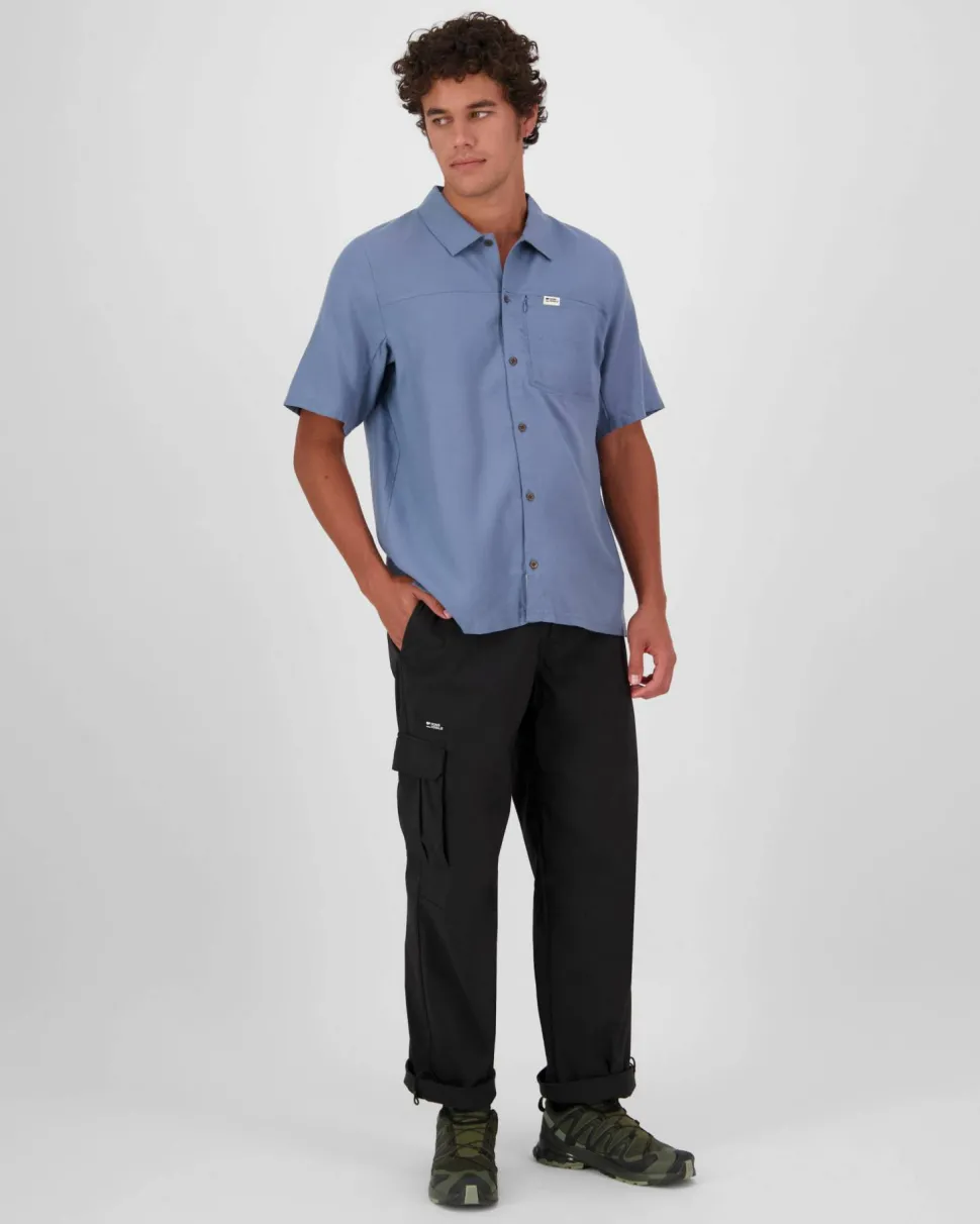Mons Royale Men's At Merino Short Sleeve Shirt Horizon Blue