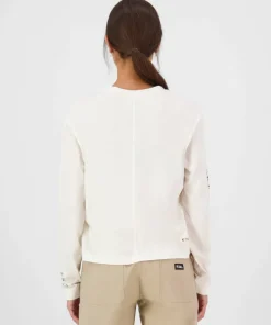 Mons Royale Women's Yonder Merino Organic Cotton Long Sleeve Vintage White